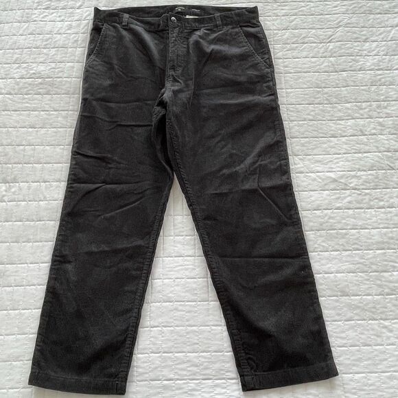 Quiksilver Corduroy Pants Tapered Fit Black Cords Indie Skater Mens Size 36 x 26 - Picture 1 of 9